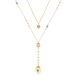 European and american source jewelry fashion simple and versatile design sense net celebrity classic devil eye double necklace clavicle chain