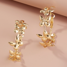 European and american hoop earrings female metal original design net red ins butterfly earrings geometric exaggerated earrings