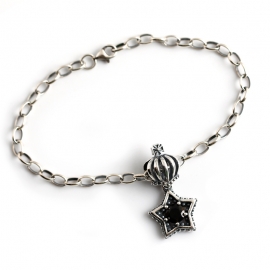 Pentagram zircon thai silver s925 sterling silver bracelet bracelet female