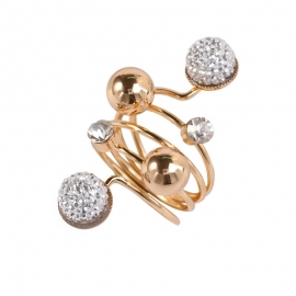 Spring round bead ring, welded copper bead ring, adjustable jewelry