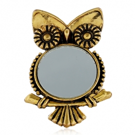 Personalized open owl ring indian style fashion mirror adjustable ring