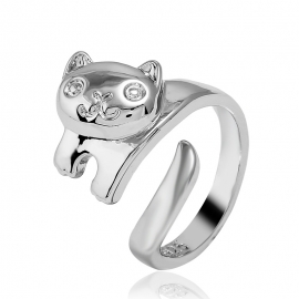 New animal cat ring female cute cat open ring middle finger