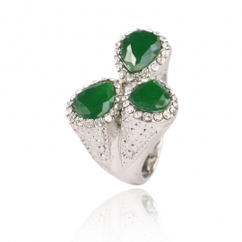 Personality creative geometric ring fashion retro simple temperament drop-shaped diamond ring