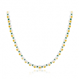 European and american retro rice beads exaggerated personality necklace bohemian wave new sweater chain rice beads accessories wholesale