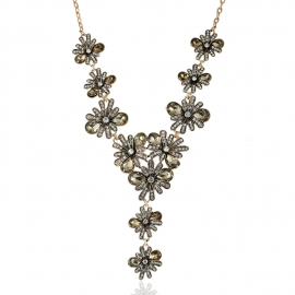 Fashion carved clavicle chain creative exaggerated glass diamond necklace  hot selling women