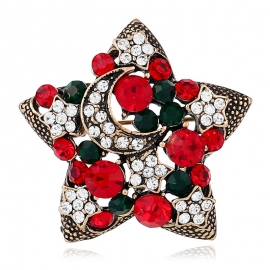 Christmas brooch european and american retro diamond-studded star suit brooch foreign trade jewelry creative gift brooch