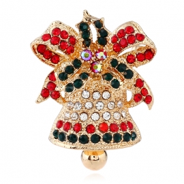 Christmas brooches, creative gifts, diamond-studded european and american retro exquisite bells, suit pins, accessories, corsage jewelry