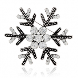 Big snowflake crystal brooch christmas exquisite flower corsage