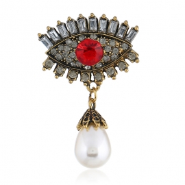 European and american fashion corsage jewelry pop eyes personality retro pearl diamond alloy devil eye brooch accessories