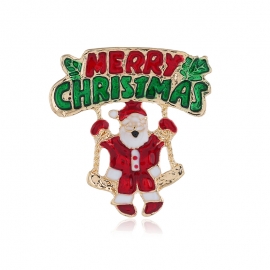 Cartoon santa claus brooch all-match christmas gifts