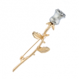 Fashion zircon rose flower word brooch pin type brooch pin blouse collar pin