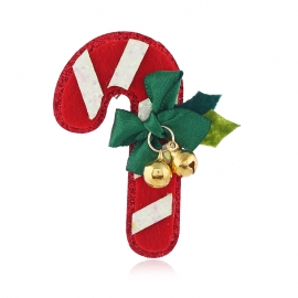 Christmas crutch brooch european and american cross-border fashion fabric style corsage