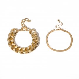 European and american cross-border jewelry, exaggerated and simple personality snake bone chain bracelet, hip-hop style punk metal chain bracelet