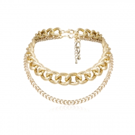 European and american cross-border jewelry exaggerated ripple chain punk necklace female cold wind geometric thick chain set necklace