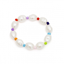 European and american cross-border jewelry, personalized handmade color necklace jewelry, womens simple oval pearl creative necklace