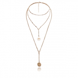 European and american cross-border jewelry simple and versatile pendant tassel necklace female personality demon eye retro multilayer necklace