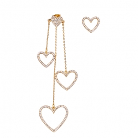 Creative love tassel asymmetric earrings female temperament korean fashion cold wind earrings