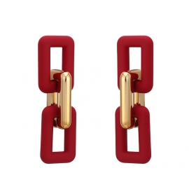 Jewelry women european and american fashion two-color 8-character chain earrings silver needle exaggerated personality wild high cold earrings accessories