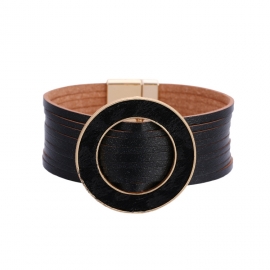 New fashion bohemian bracelet multicolor horsehair ring clasp multilayer magnetic clasp leather bracelet personalized decoration