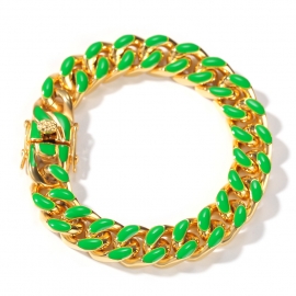 Cross-border new hip-hop stainless steel dripping color cuban chain 12mm fashion trend men and women bracelet