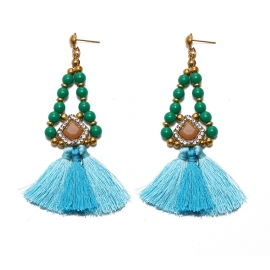 European and american fashion big brand wild creative earrings long temperament tassel earrings women beaded alloy earrings