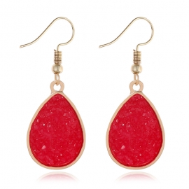 Factory direct supply european and american fashion wild creative sweet drop earrings resin imitation ore alloy earrings earrings women