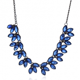 European and american exaggerated big brand alloy necklace fashion new style diamond horse eye necklace women wholesale jewelry