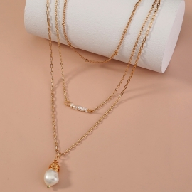 Fashion explosive accessories multilayer natural freshwater pearl necklace hand-woven fashion all-match jewelry women
