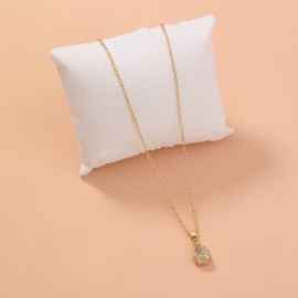 European and american edging pattern water drop zircon pendant necklace, trendy wild simple temperament personality clavicle chain accessories