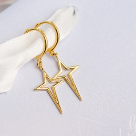 Geometric cross earrings korea new s925 sterling silver earrings earrings cross earrings