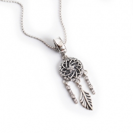 Vintage literature and art national style s925 sterling silver dream catcher pendant necklace necklace
