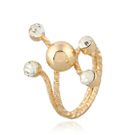 European and american jewelry gold-plated ball copper ring female personality simple multi-ring