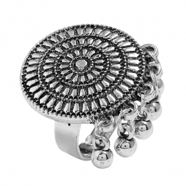 European and american fashion new retro simple personality metal ring bohemian ethnic style round irregular ring