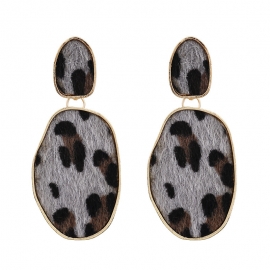 Cross-border exclusively for european and american big brand leopard print earrings female autumn models multi-layer simple earrings bohemian one drop delivery