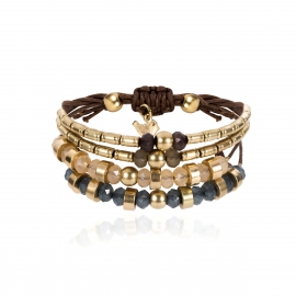 European and american cross-border jewelry, personalized punk simple chain bracelet, female creative micro-inlaid mixed star geometric bracelet