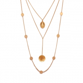 European and american cross-border jewelry, punk exaggerated alloy multi-layer necklace, retro sequined madonna alloy pendant necklace