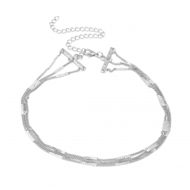 European and american cross-border jewelry, new fashion and simple street style jewelry, personality exaggerated multi-layer bamboo short short necklace women