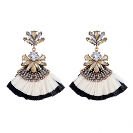 Creative geometric diamond fan-shaped paper earrings female european style fashion earrings