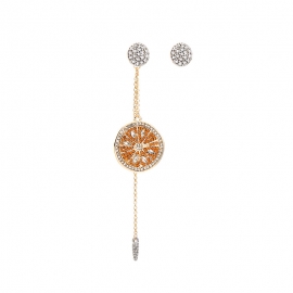 Creative asymmetrical diamond-studded lemon earrings earrings women european and american style fashion earrings