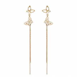 Temperament hollow butterfly tassel earrings personality korean fashion wild long earrings