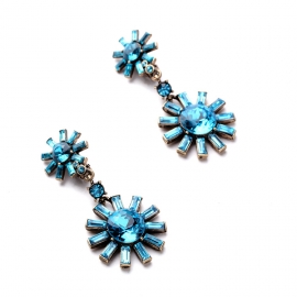 European and american fashion wish cross-border hot jewelry wholesale cool diamond sea blue womens ear clips