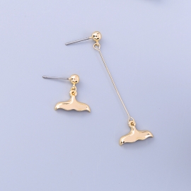 Dream girl alloy fishtail earrings temperament long mermaid ji colorful fish scale sequin earrings female