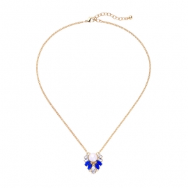 Minimalism diamond-studded pearl pendant necklace female european and american style elegant temperament necklace