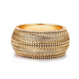 Foreign trade supply ladies retro bracelet smearing craftsmanship horoscope pattern drum shaped alloy bracelet golden twill jewelry