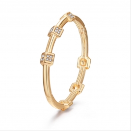 Net red minimalist bracelet light luxury elegant lady bracelet gold plated double-sided diamond diamond bracelet manufacturer customization