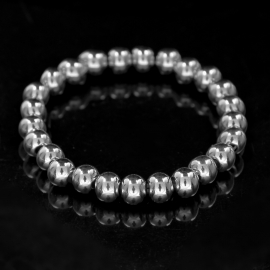 Hip-hop jewelry wholesale men and women the same stainless steel hiphop glossy large beaded bracelet in four colors