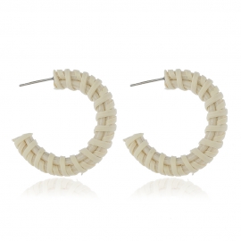 Beach style wild exaggerated rattan earrings european and american fashion vines hand-woven long tassel shell earrings