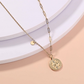 European and american wild metal splicing chain demon eye pendant temperament lady cold wind niche choker necklace