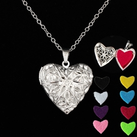 925 silver plated aromatherapy photo box room photo necklace 8-color color cotton spreader pendant jewelry