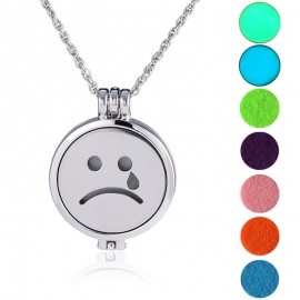 Cross-border european and american hot-selling hot hip-hop emoji package handmade diy aromatherapy luminous long sweater chain pendant necklace